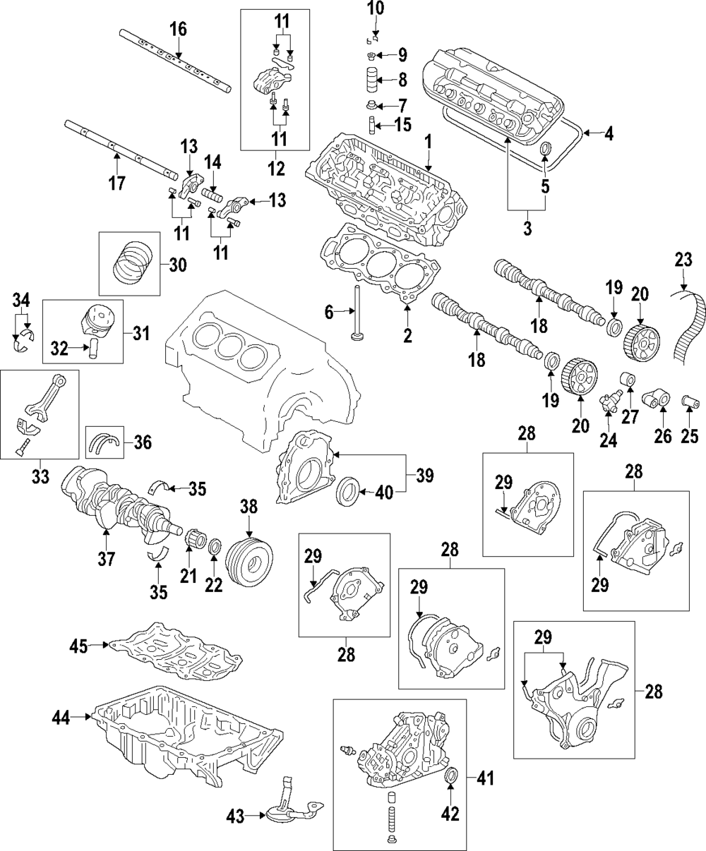 図面 Kubota ZG327P Parts ENGINE 200100 CRANK CASE CYLINDER Parts