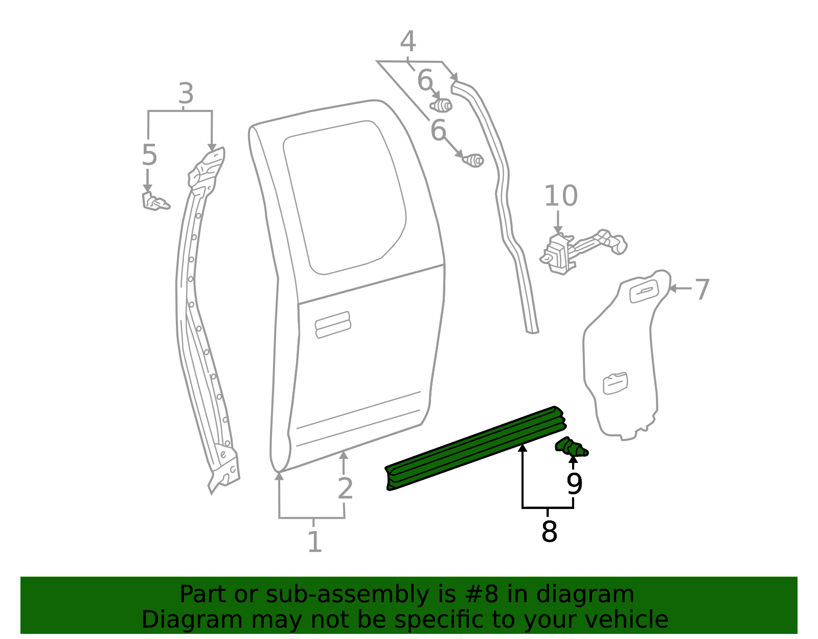 67887-0C010 - High-Quality Door Shell Seal for 2000-2006 Toyota Tundra ...