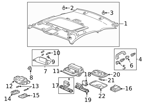 Interior Trim - Roof for 2008 Honda Accord #1