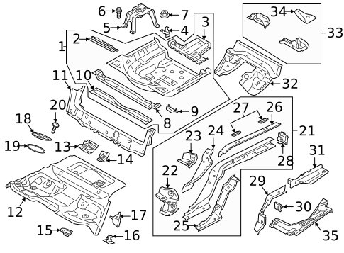 Rear Floor & Rails for 2023 Audi RS5 Sportback #0