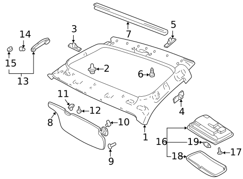 Interior Trim - Roof for 1999 Suzuki Vitara #0