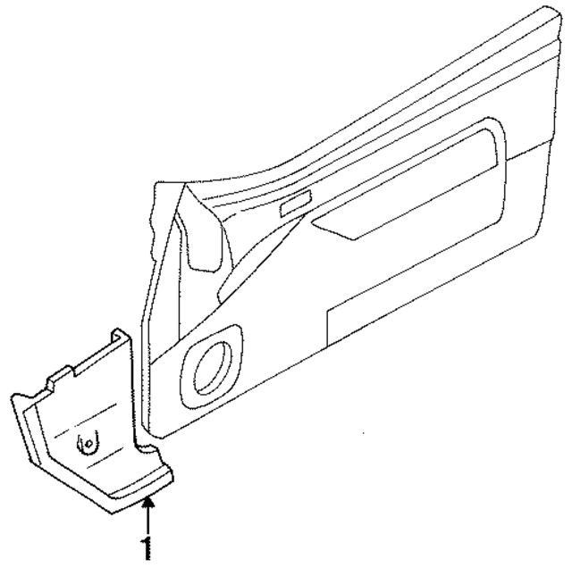 FO2Z6102344A - Body: Kick Panel Trim for Ford: Probe Image