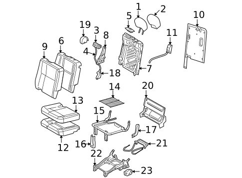 Rear Seat Components for 2005 Buick Terraza #1
