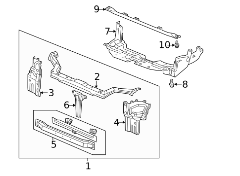Radiator Support for 2001 Honda CR-V #0