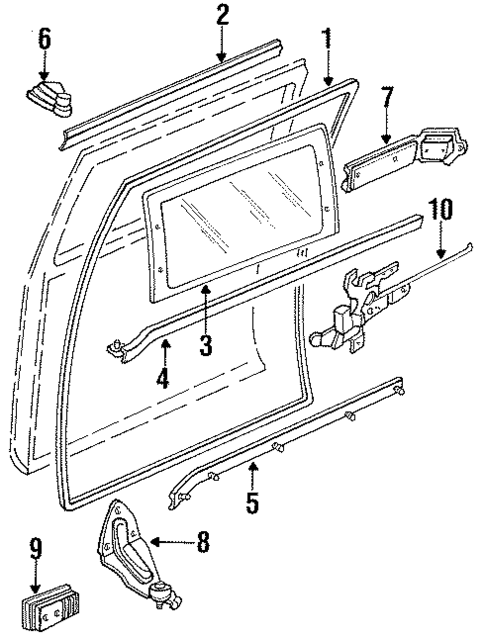 Glass - Side Door for 1987 Nissan Van #0