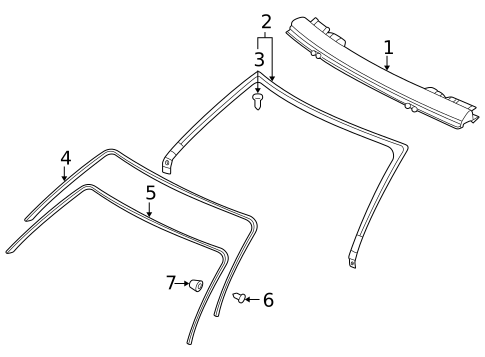 Windshield Header & Components for 2002 Mitsubishi Eclipse #0