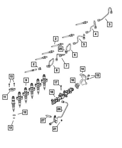 Fuel Rail and Injectors for 2024 Ram 3500 #0