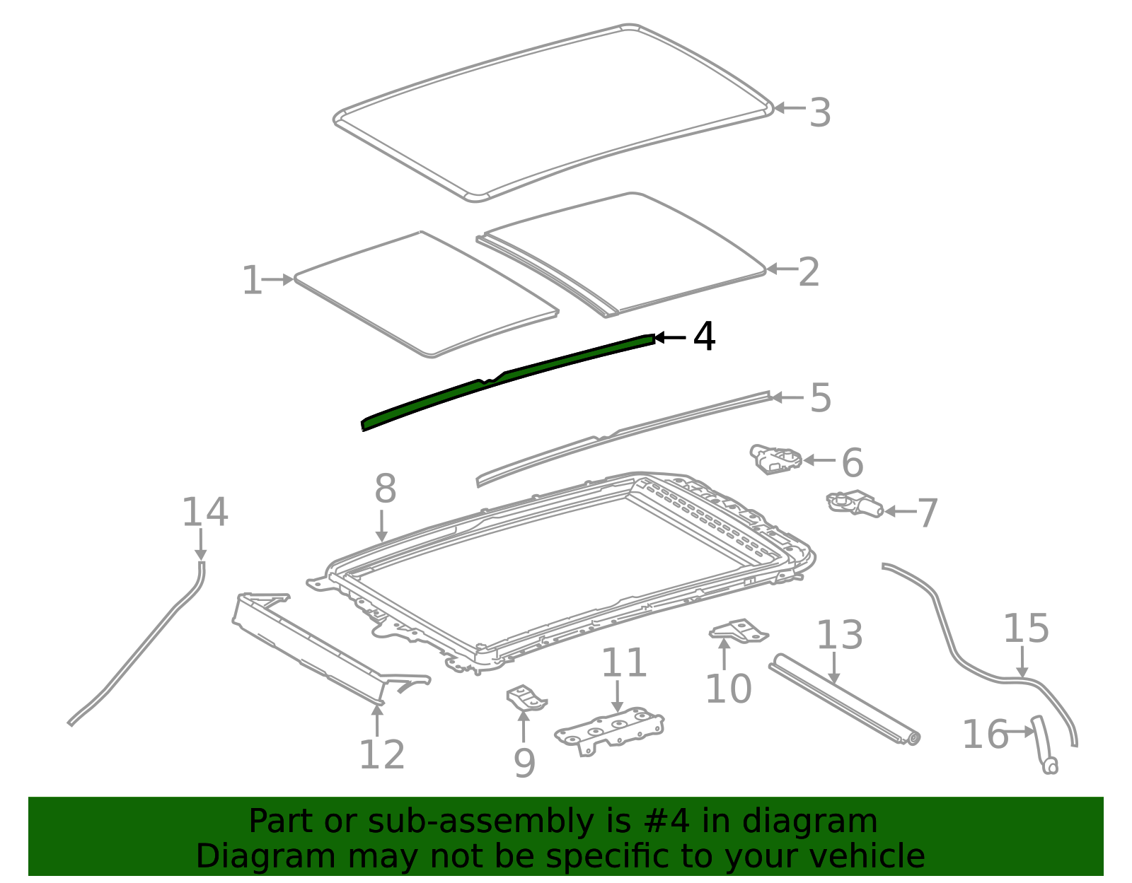 63217 63217-0E030 - Sunroof Opening Trim 2014-2019 Toyota Highlander | Longo ...