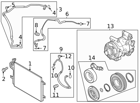 Condenser, Compressor & Lines for 2020 Mazda CX-30 #0