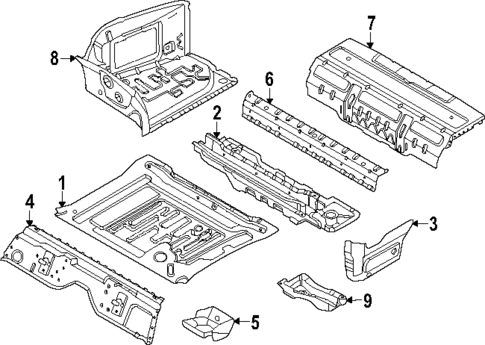 Rear Floor & Rails for 2024 BMW 530i #1