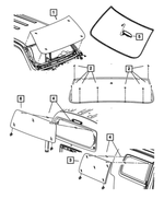 55360859AA - Body Sheet Metal Except Doors: Windshield for Mopar Image