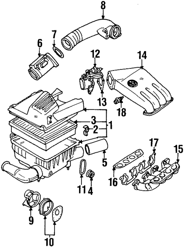 37133061BK - : 1995 Volkswagen - Throttle Body for Volkswagen Image