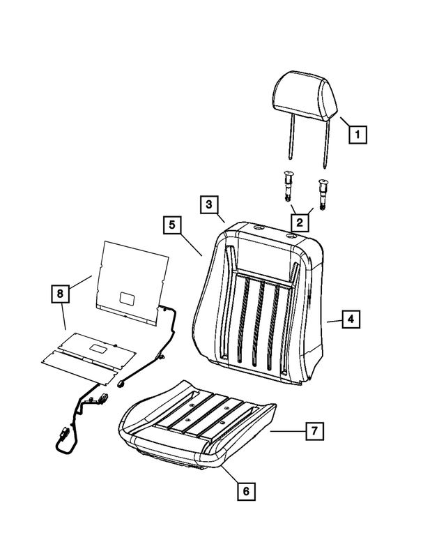 1UV39JRRAA - Interior Trim: Headrest Sleeve, Non-locking for Mopar Image image