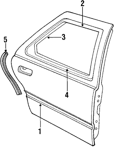 Door & Components for 1985 Ford Tempo #1