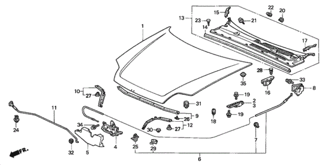 Hood for 1997 Honda Prelude #0
