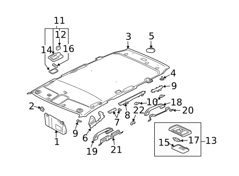 Interior Trim - Roof for 2004 Mitsubishi Endeavor #0