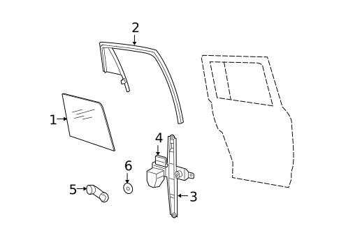 Glass - Rear Door for 2014 Jeep Patriot #0