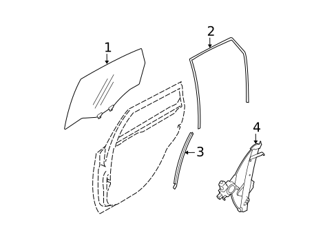 Glass - Rear Door for 2010 Subaru Forester #0