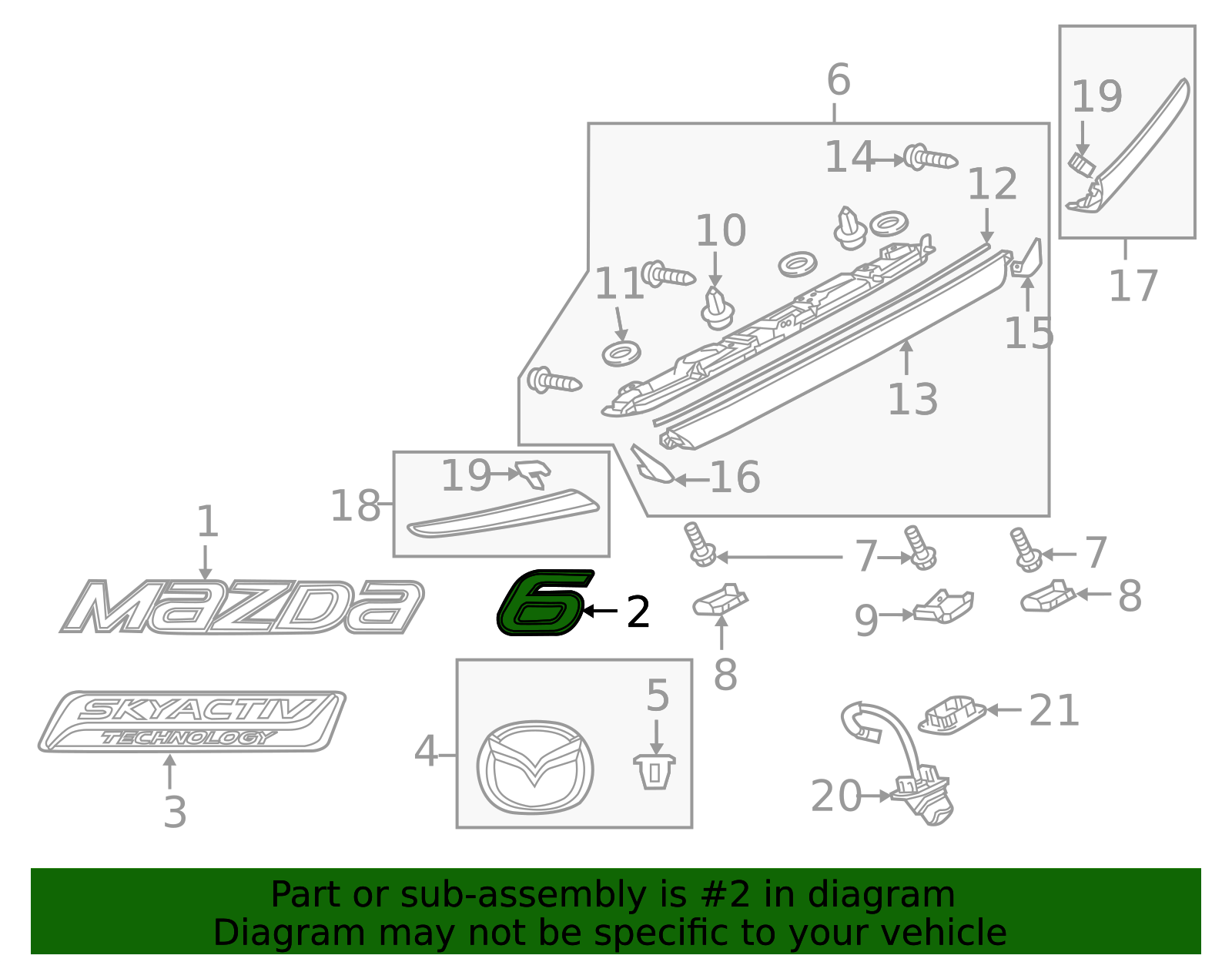 GHK1-51-721 | 2014-2017 Mazda 6 Deck Lid Emblem | Palladino Mazda