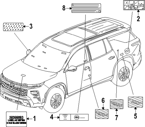 Labels for 2025 Chevrolet Traverse #0
