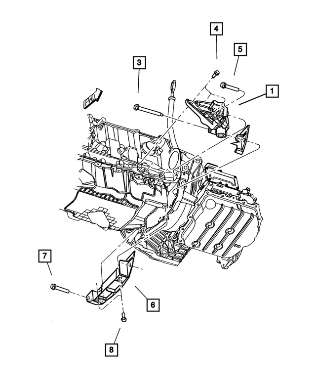 6502874 - Engine Mounting: Hex Head Bolt for Mopar Image