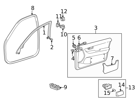 Interior Trim - Front Door for 2006 Lexus LS430 #0