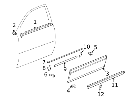 Exterior Trim - Front Door for 2003 Lexus RX300 #0