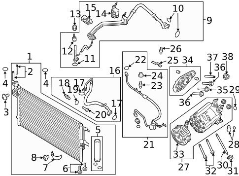 A/C Clutch & Compressor for 2018 Lincoln MKC #0