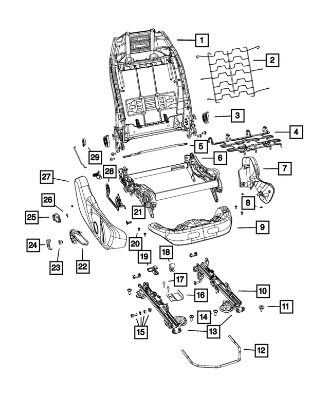 68472071AA - Interior Trim: Front Seat Back Frame for Mopar Image