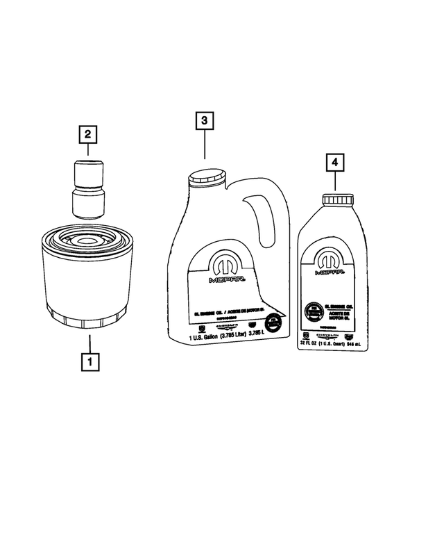 68518203AA - 2.4L Gas; Engine: 5w20 Engine Oil for Mopar Image