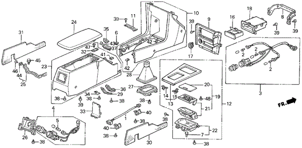 Console (88-90) for 1990 Acura Legend #0