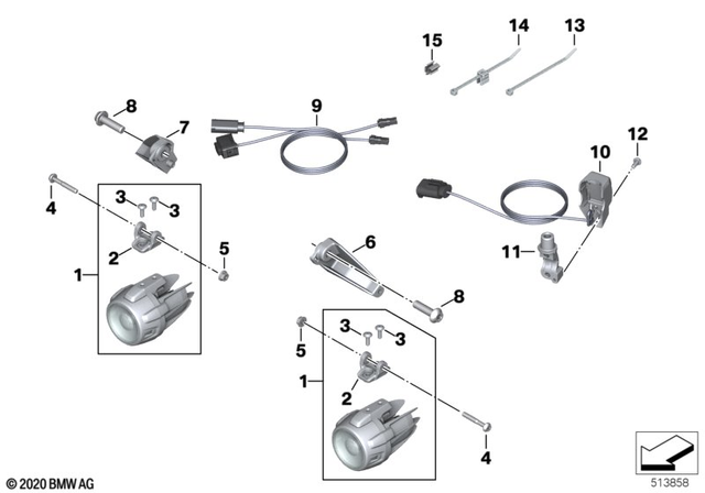 63178393000 - : Bracket, Additional Headlight, Right for BMW-Motorrad Image