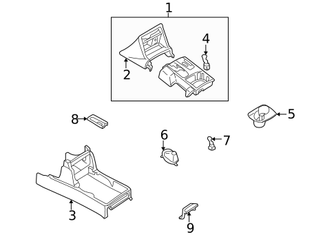 Front Console for 2002 Mitsubishi Montero #0