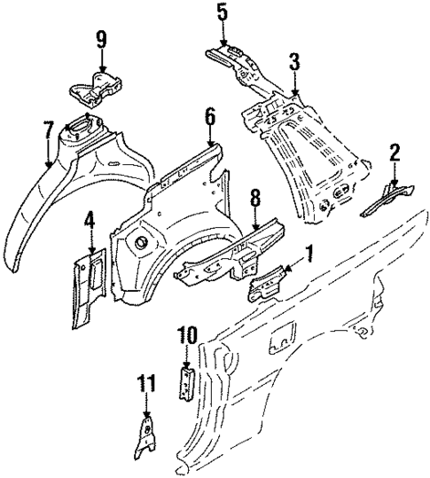 Inner Structure & Rails for 1990 Isuzu Impulse #0