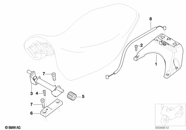52537664433 - Seats and Seat Bench: Lock Support -  for BMW-Motorrad Image