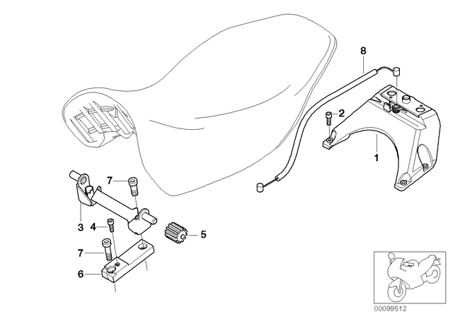 52537664433 - Seats and Seat Bench: Lock Support -  for BMW-Motorrad Image