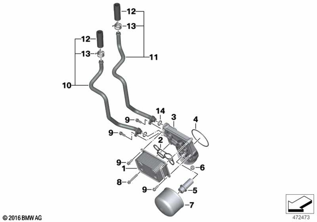 11538524136 - Cooling: Heat Exchanger, Black -  for BMW-Motorrad Image