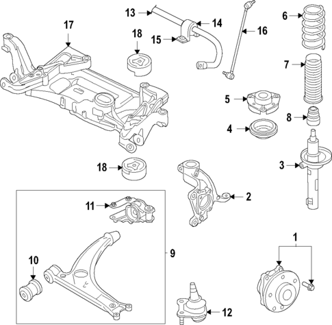 Front Suspension for 2025 Volkswagen Atlas Cross Sport #0