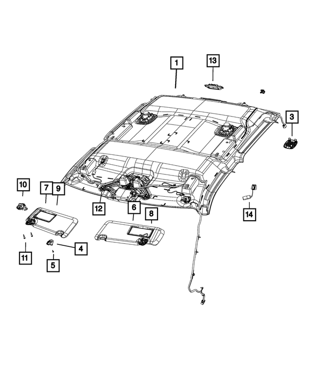 « 6KB91BD1AB –  : Garnissage Du Pavillon pour Mopar Image »