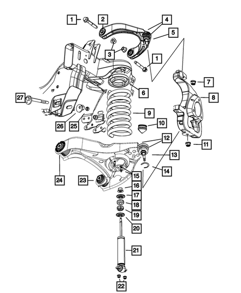 Front Suspension, Strut and Cradle for 2010 Dodge Ram 3500 #0