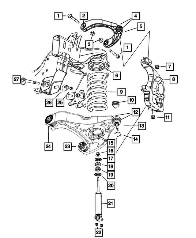 68050580AA - Front Suspension: Front Coil Spring for Mopar Image