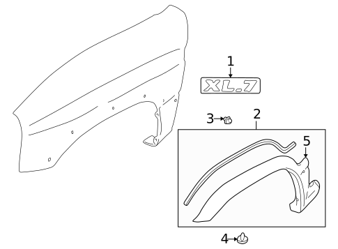 Exterior Trim - Fender for 2004 Suzuki XL-7 #0