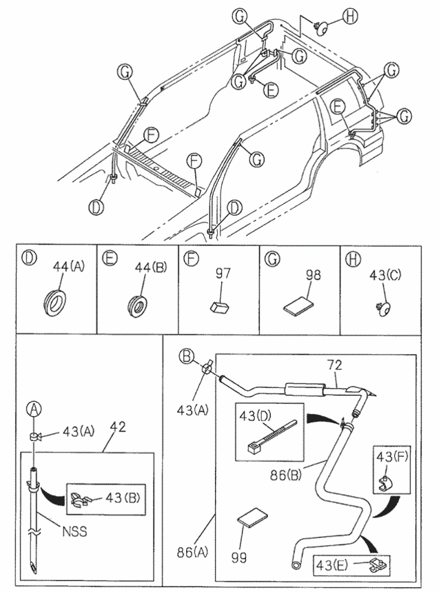 Sunroof (Drain) for 1999 Acura SLX #0