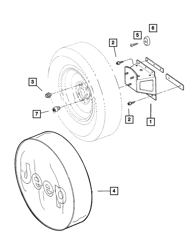 5FF47TX7 - Wheels, Covers and Jacks: Spare Tire Cover for Mopar Image