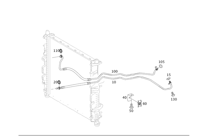 164500587264 - : Oil Cooler Line for Mercedes-Benz Image