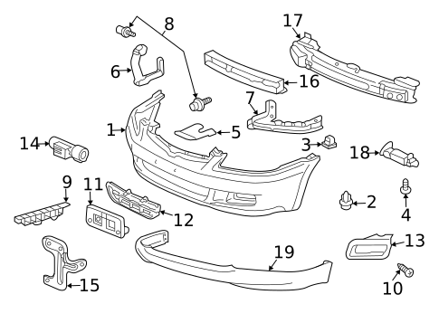 Bumper & Components - Front for 2007 Honda Accord #1