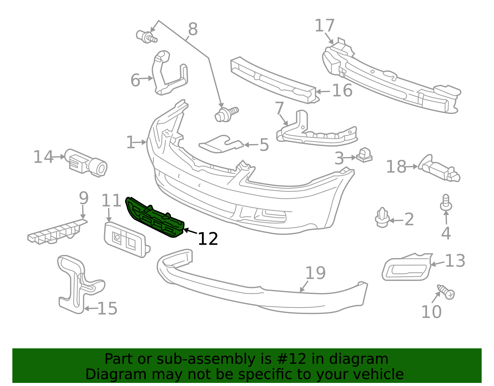 2PC Set 2006-2007 HONDA ACCORD 4dr Sedan Front Bumper Grille