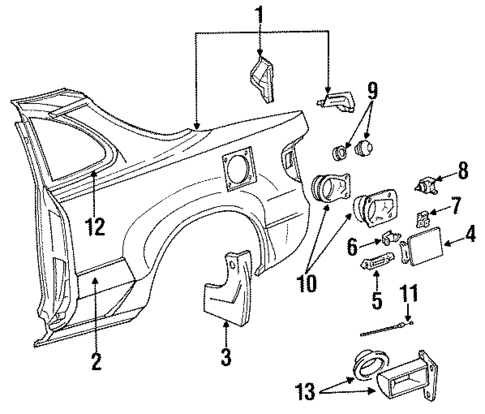 Quarter Panel & Components for 1993 Toyota Celica #0
