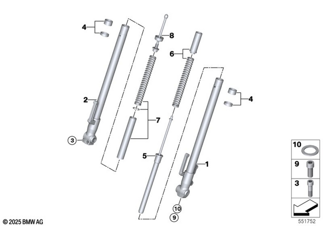 31425B33708 - : Set Of Guide Elements for BMW-Motorrad Image