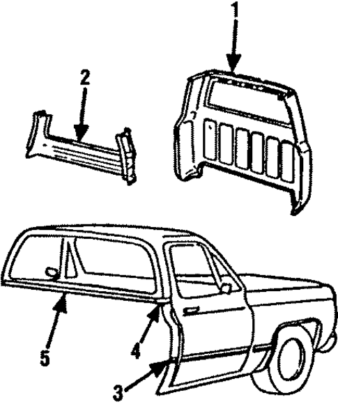 Glass - Cab for 1987 Chevrolet V20 #0